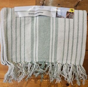 Green and White Oversized Runner